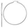Sterling Silver Rhodium-plated 2mm Round Hoop Earrings