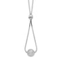Sterling Silver Rhodium-plated Diamond-cut Beaded Drop 18in Necklace