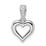 Sterling Silver RH CZ Heart Dangle Pendant
