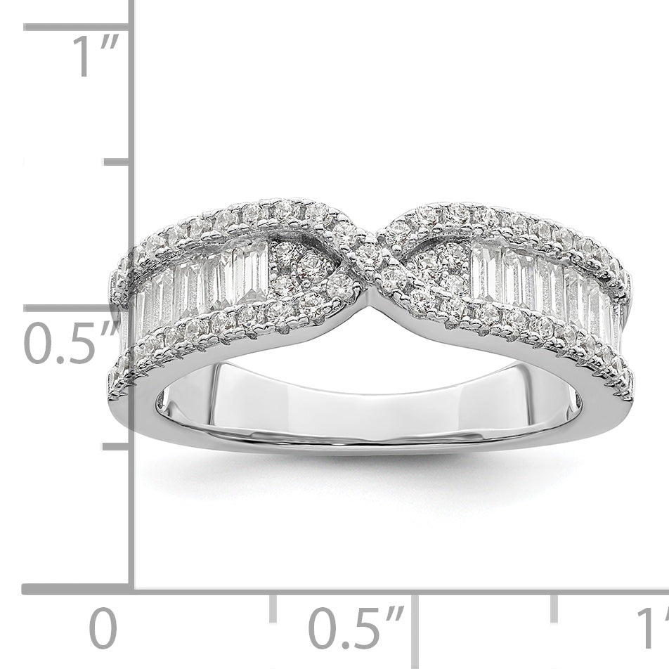 Sterling Silver Rhodium plated CZ Band