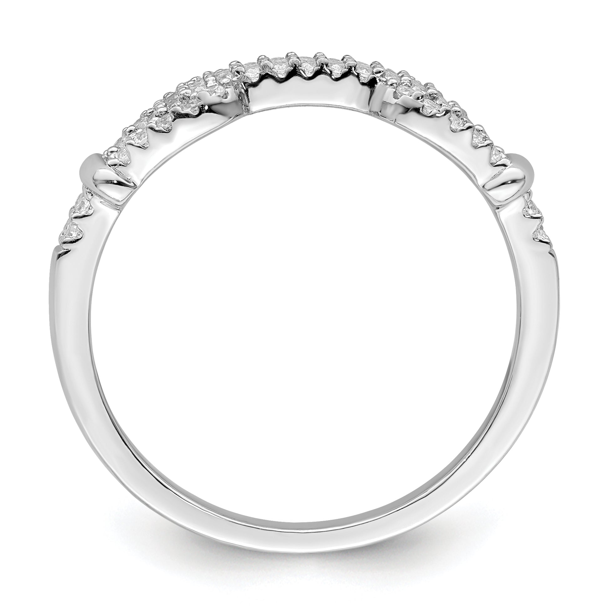 Sterling Silver Rhodium plated CZ Ring