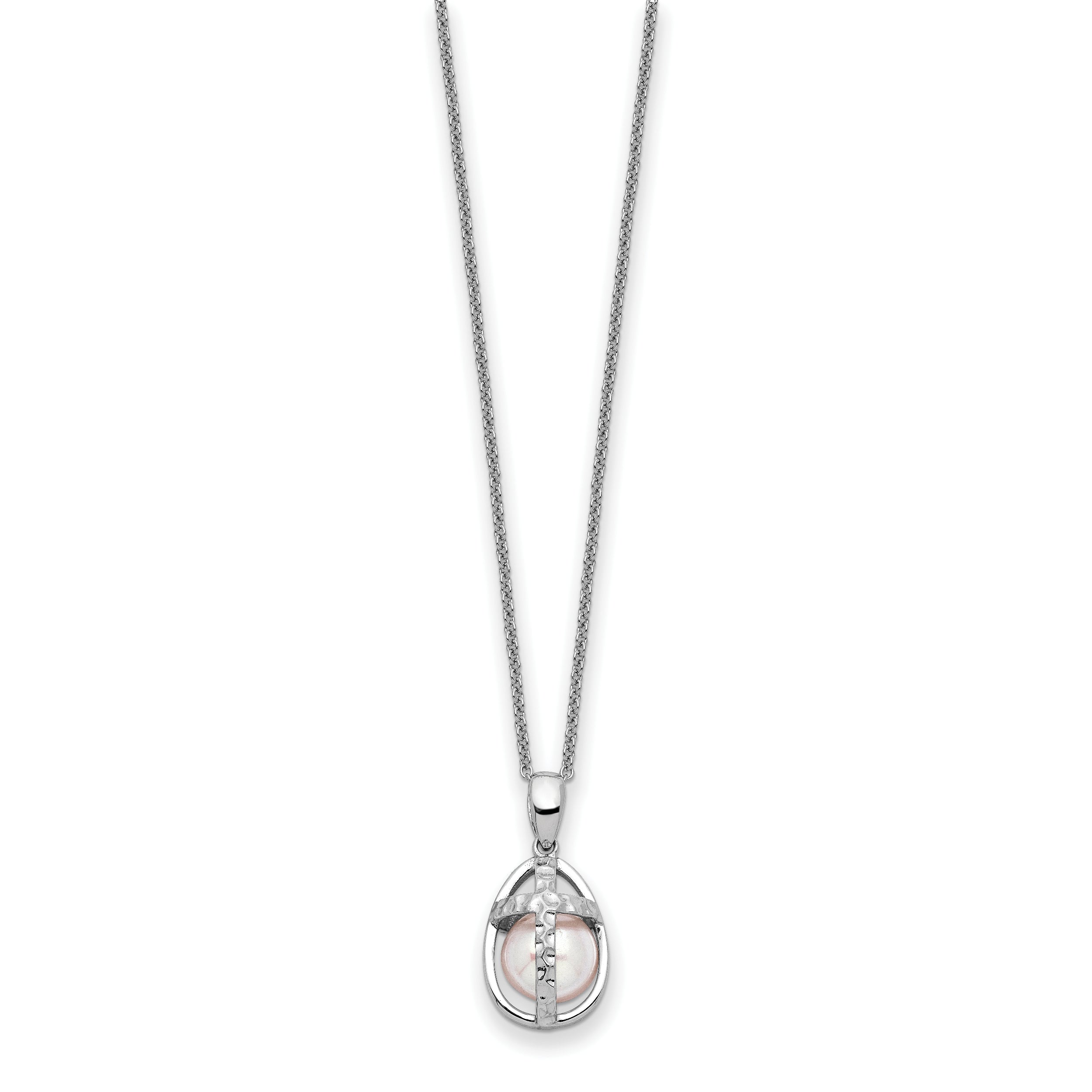 Sterling Silver Rhodium-plated FWC Pearl Commitment 18in Necklace