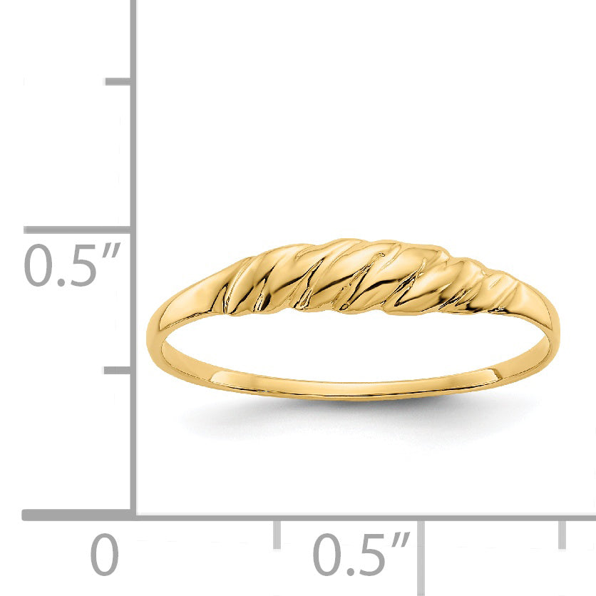 14K Ridged Dome Ring