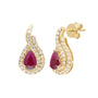 14KY 0.40CTW DIAMOND & RUBY LADIES EARRINGS