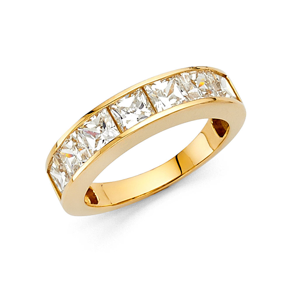 14K Yellow Gold CZ Wedding Band