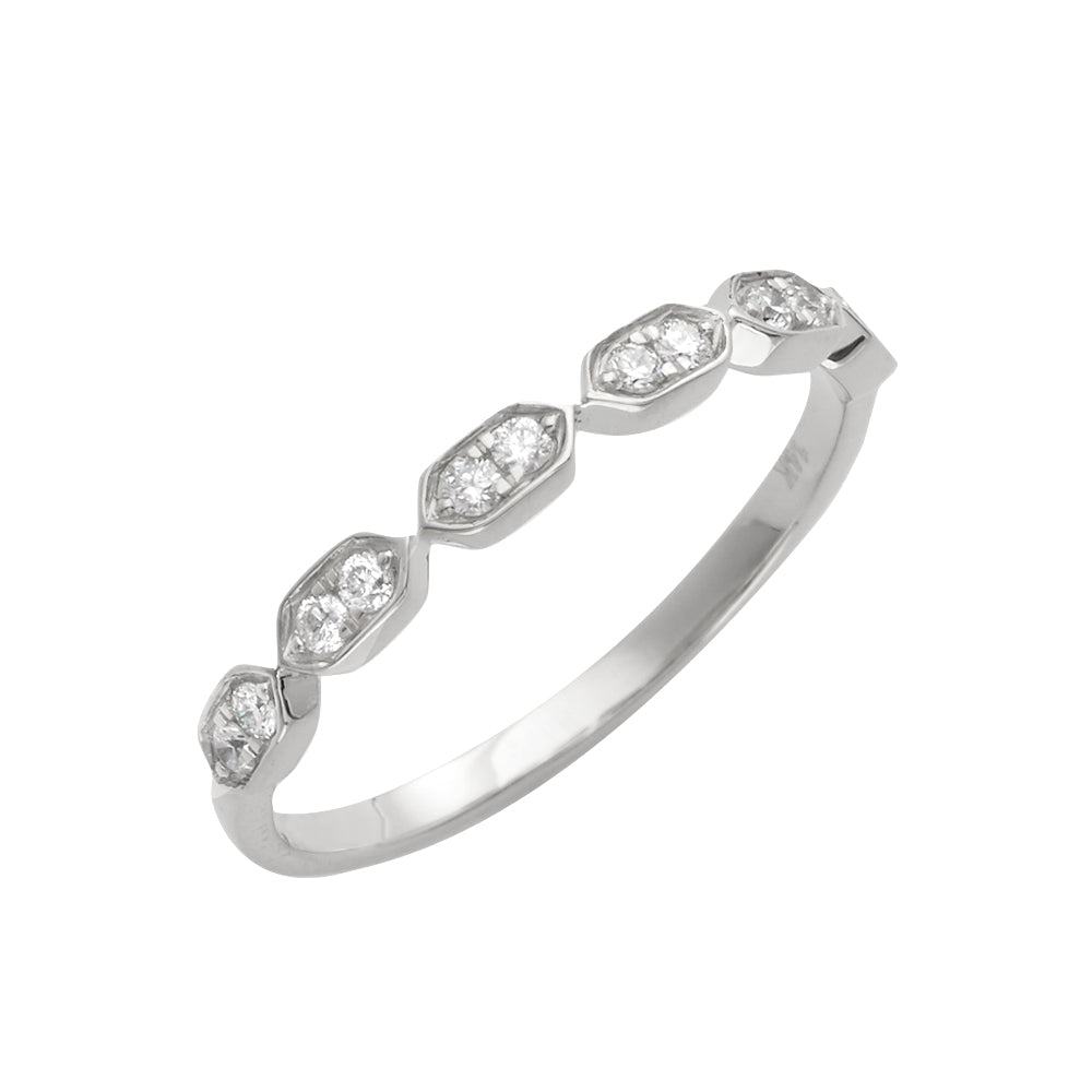 14KW 0.15CTW DIAMOND FASHION STACKABLE BAND