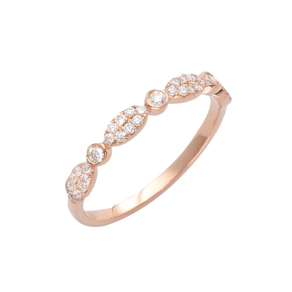 14KR 0.30CTW DIAMOND OVAL STACKABLE RING