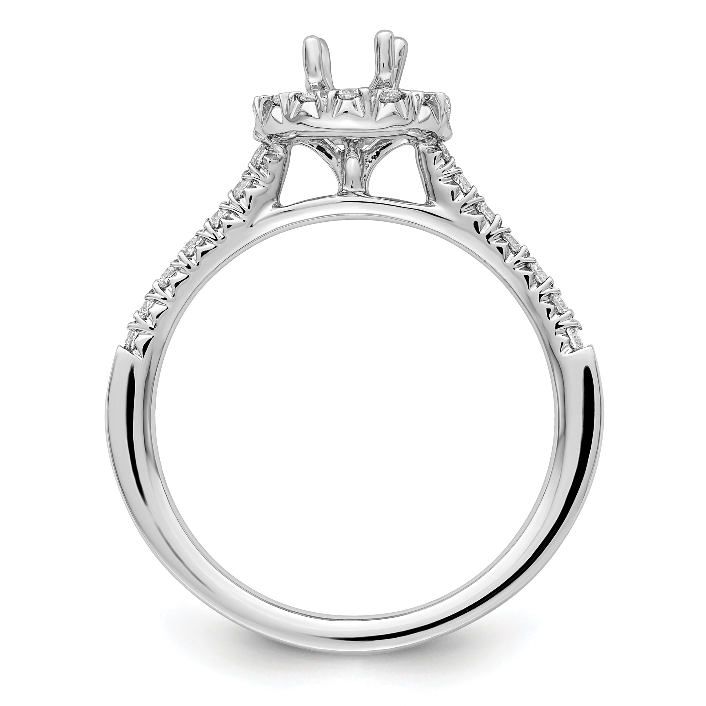 14kw 7/8ct Lab Grown Diamond VS/SI+ G+ Oval Comp Halo Eng Ring