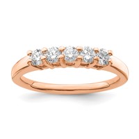 14kr Lab Grown Diamond VS/SI+ G+ 5-Stone Band