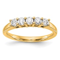 14ky Lab Grown Diamond VS/SI+ G+ 5-Stone Band