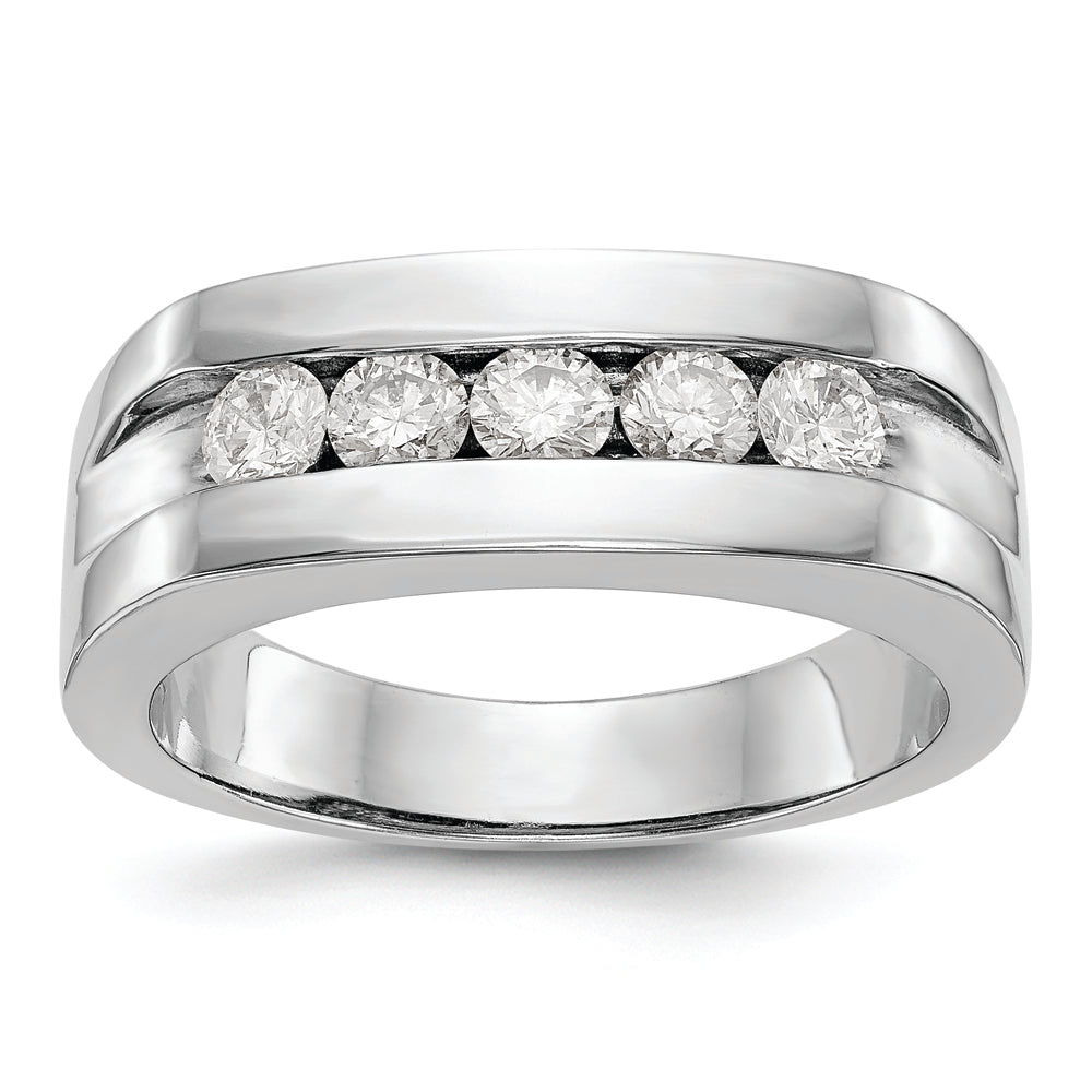 10k White Gold 3/4 ct Lab Grown Diamond VS/SI+ G+ Complete Men's Band