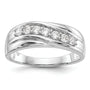 14k White Gold 1/2 ct Lab Grown Diamond VS/SI+ G+ 7 Stone Comp Men's Ring