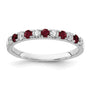 14k White Gold 1/2ct Lab Grown Diamond VS/SI+ G+ & Cr Ruby Complete Band
