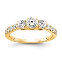 14ky Lab Grown Diamond VS/SI+ G+ 3-Stone Complete Engagement Ring