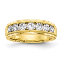 10k 1 1/2 ct Lab Grown Diamond VS/SI+ G+ 7 Stone Complete Men's Ring