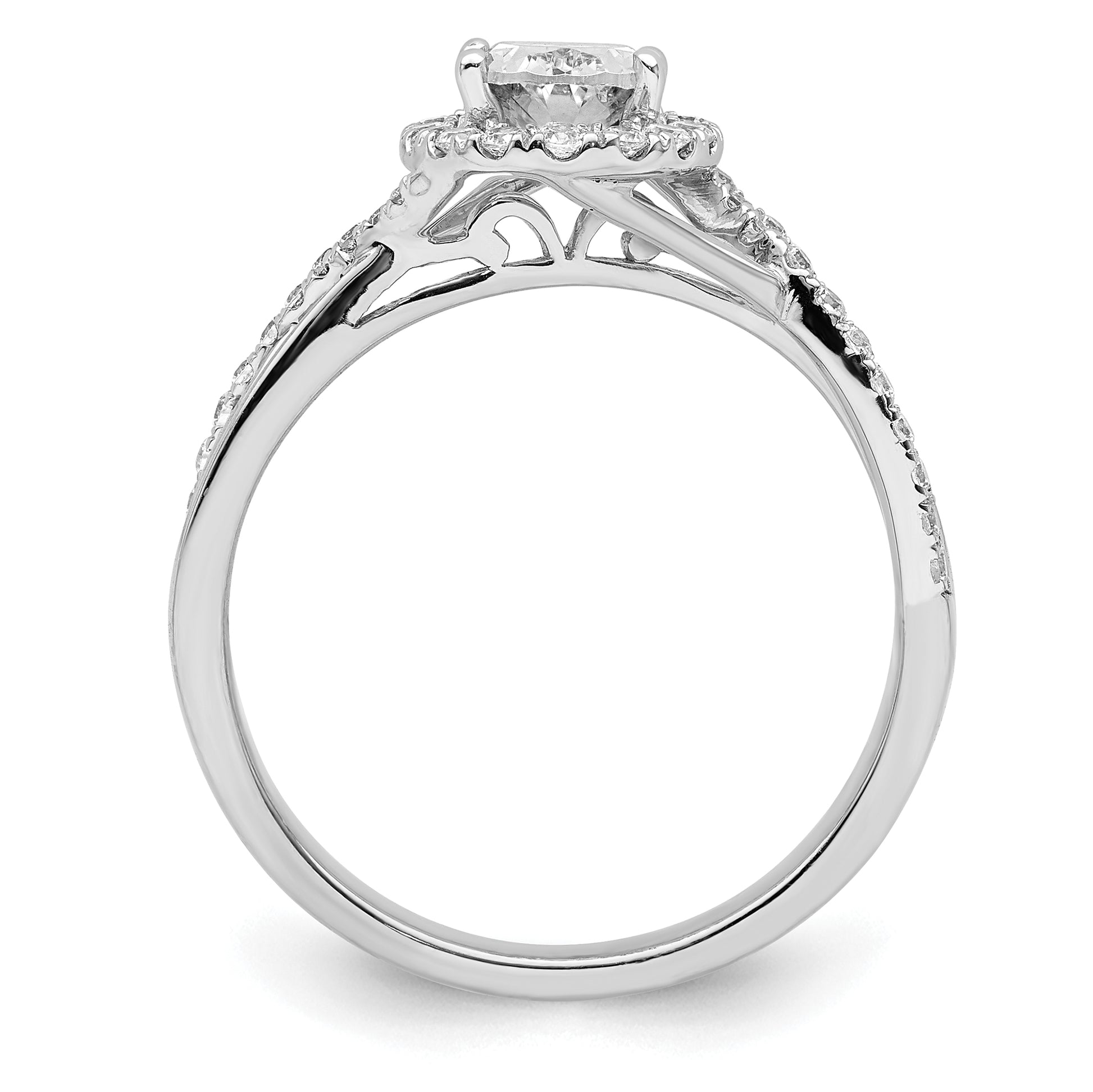 14kw 1 ct Cert Lab Grown Dia VS/SI+ G+ Complete Bypass Engagement Ring