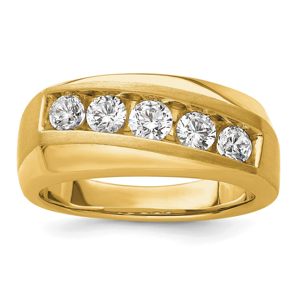 10k 1 ct Lab Grown Diamond VS/SI+ G+ 5 Stone Complete Men's Ring