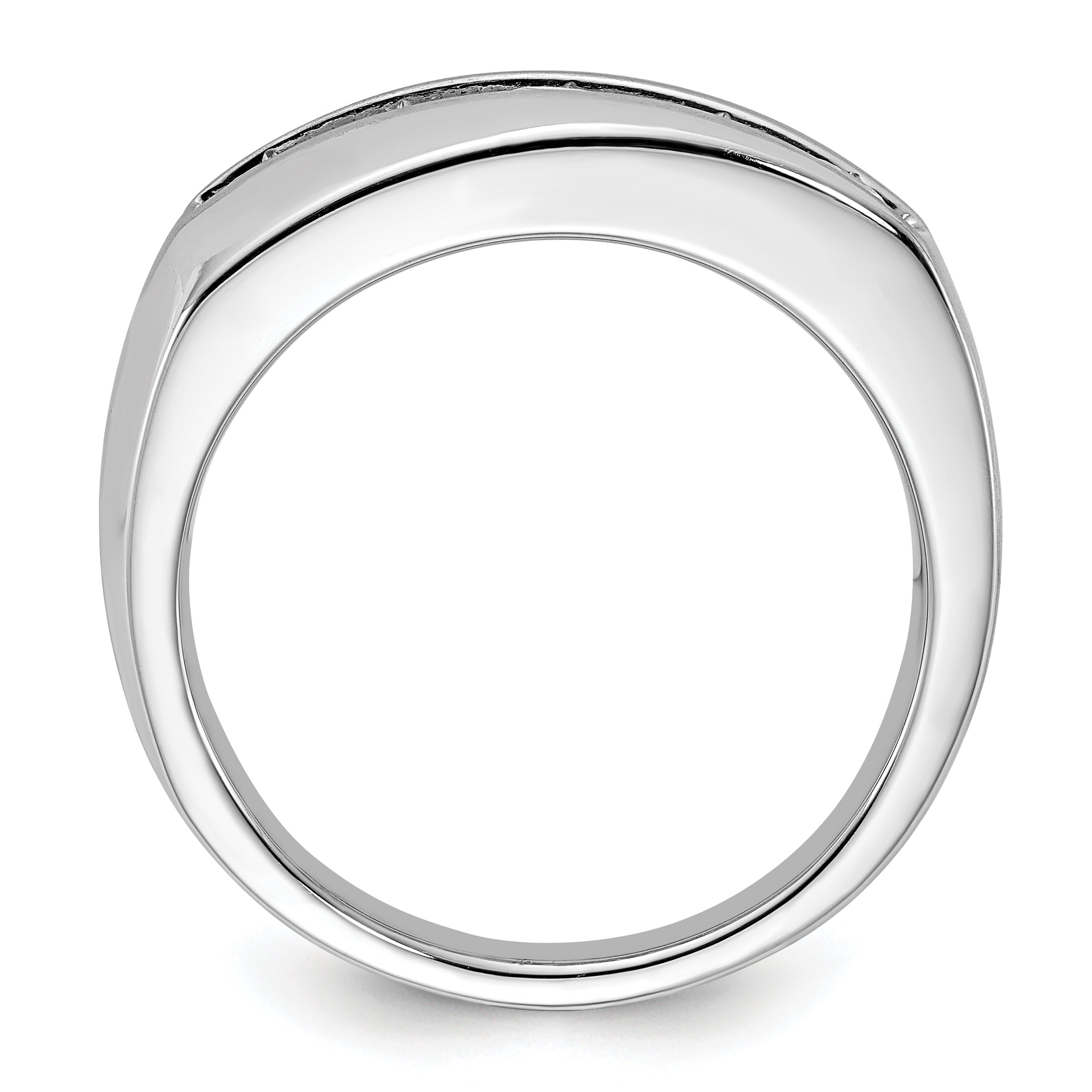 10k White Gold 1 ct Lab Grown Dia VS/SI+ G+ 5 Stone Complete Men's Ring