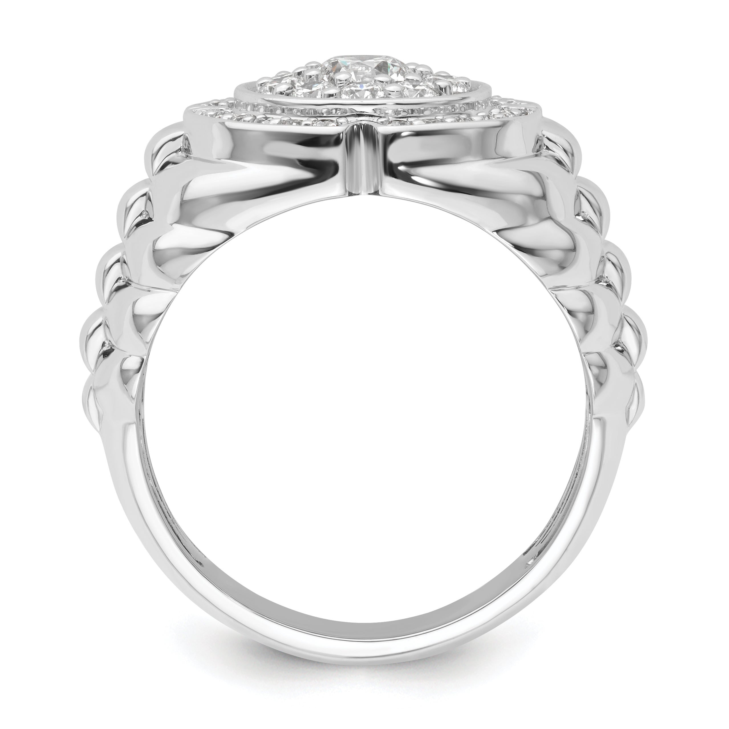 10k White Gold 1 1/5ct Lab Grown Dia VS/SI+ G+ Complete Men's Cluster Ring