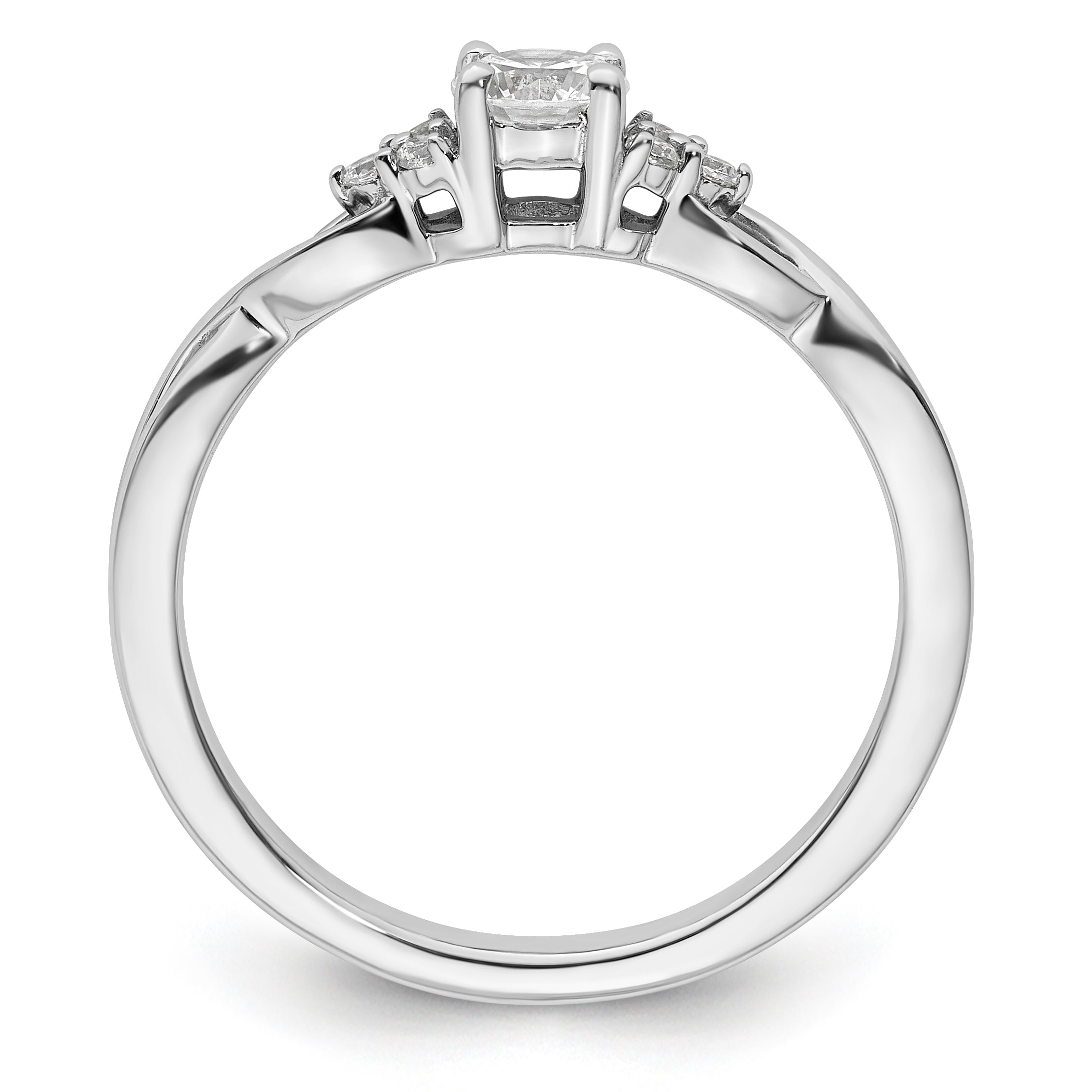 14kw 1/3ct Lab Grown Diamond VS/SI+ G+ Round Comp Halo Eng Ring