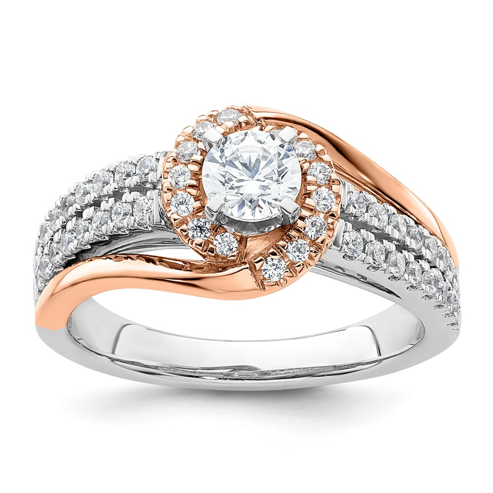 14ktt WG w/ RG Lab Grown Diamond VS/SI+ G+  Eng. Ring