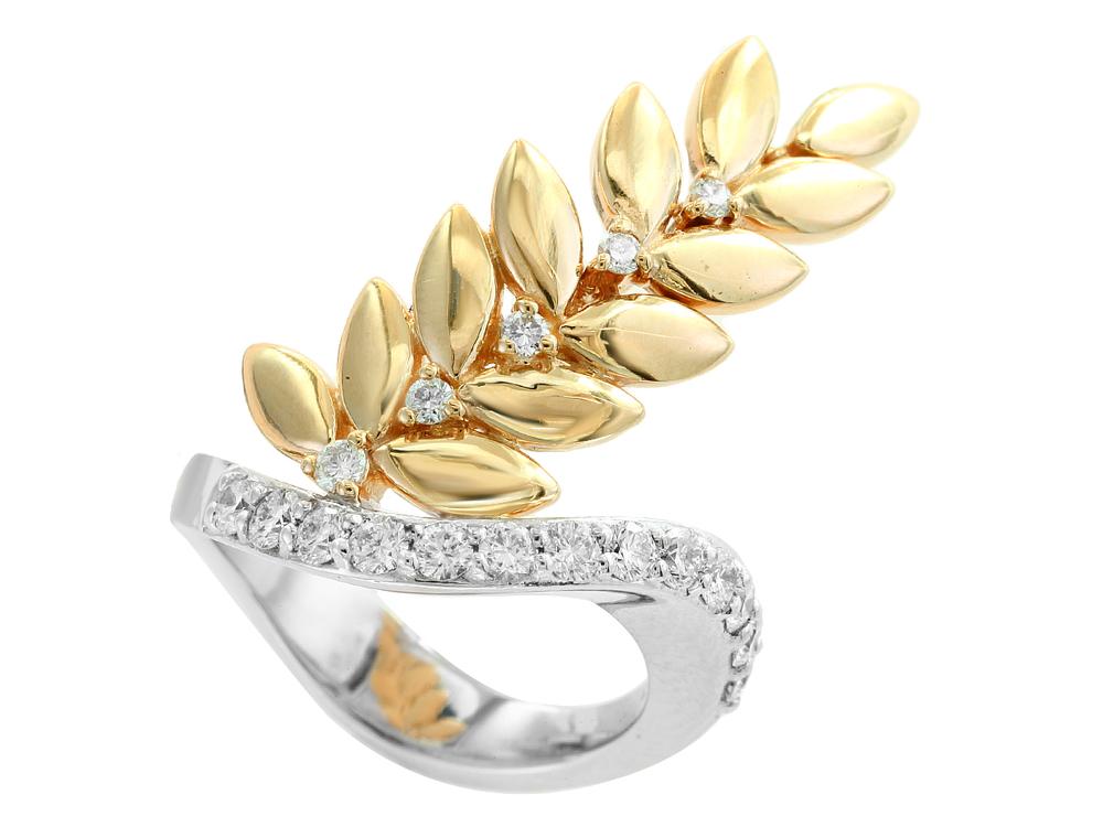 EFFY 14K WHITE and YELLOW GOLD DIAMOND RING