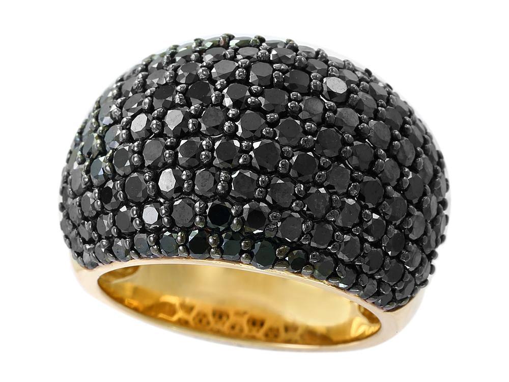 EFFY 14K YELLOW GOLD BLACK DIAMOND RING