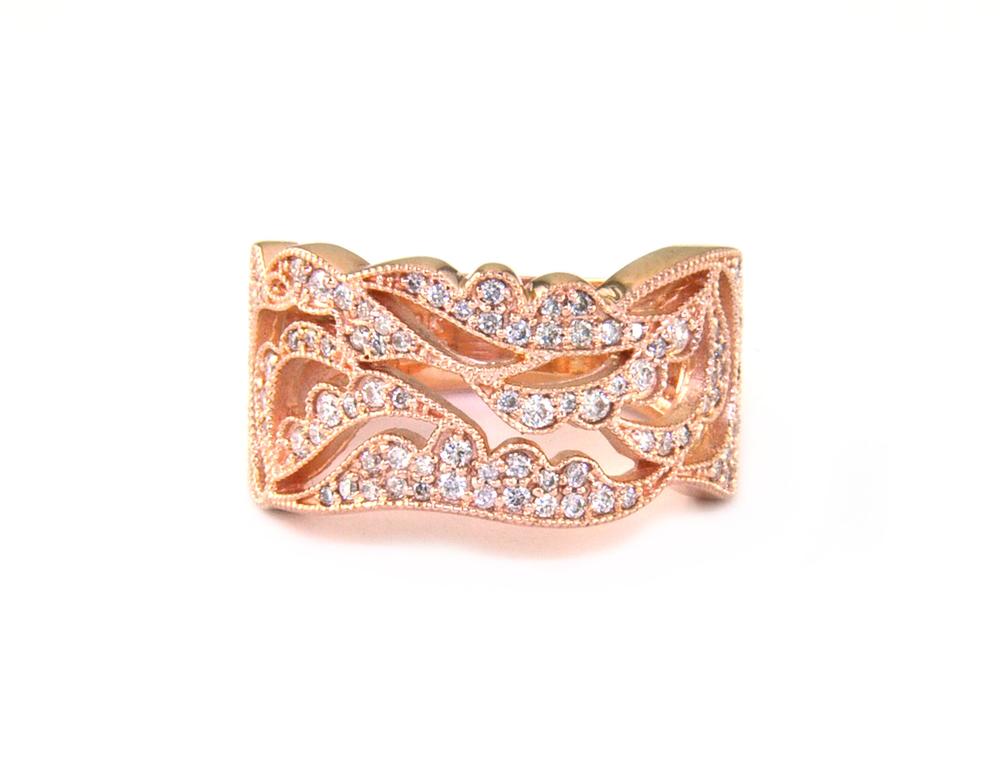 EFFY 14K ROSE GOLD DIAMOND RING