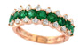 EFFY 14K ROSE GOLD DIAMOND,NATURAL EMERALD RING