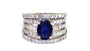 EFFY 14K WHITE GOLD DIAMOND,NATURAL SAPPHIRE RING