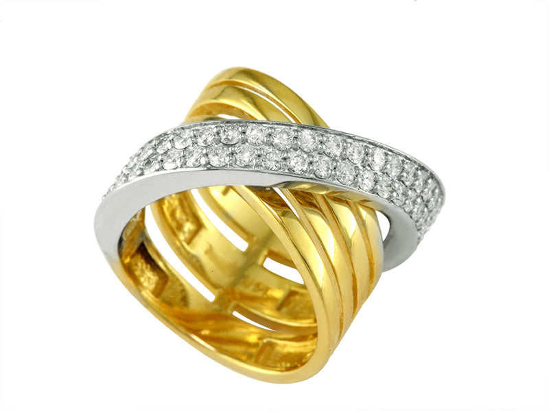 EFFY 14K WHITE and YELLOW GOLD DIAMOND RING