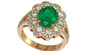 EFFY 14K YELLOW GOLD DIAMOND,NATURAL EMERALD RING