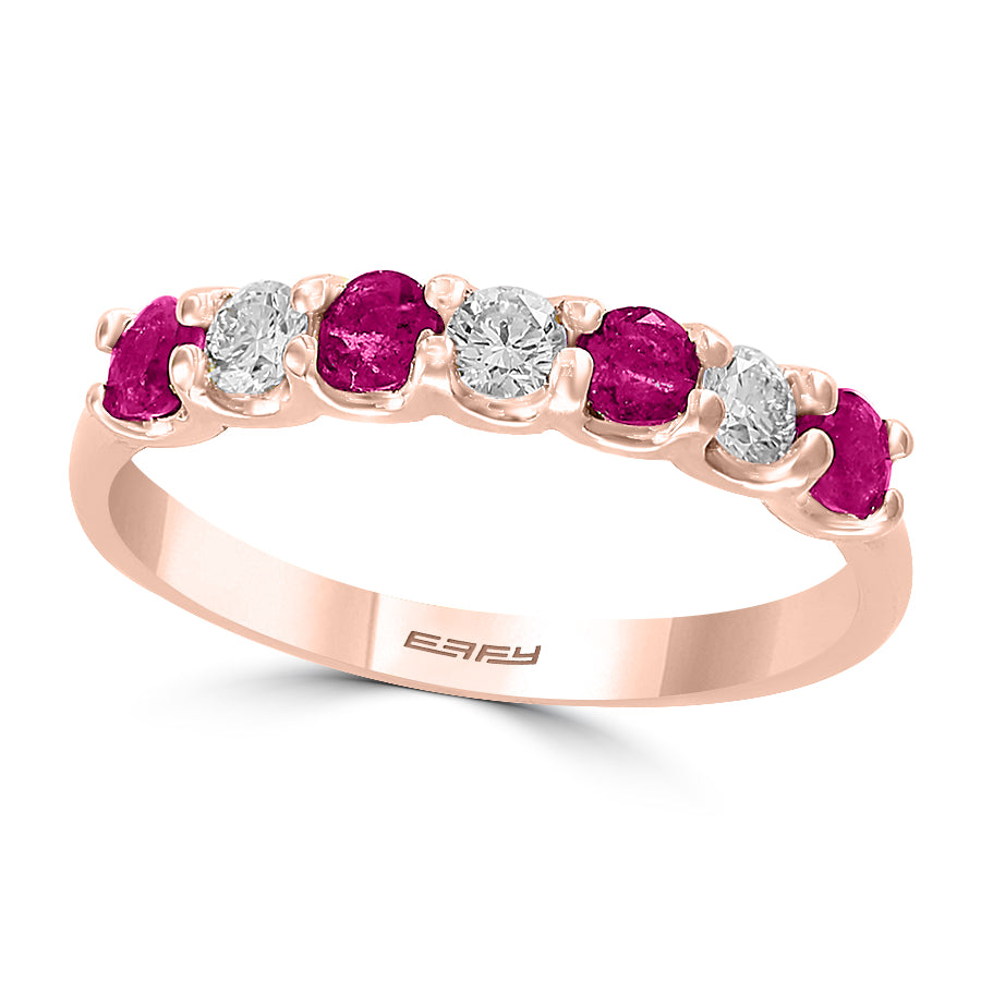 Effy 14K Rose Gold Diamond, Natural Ruby Ring