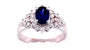 EFFY 14K WHITE GOLD DIAMOND,NATURAL SAPPHIRE RING