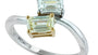 EFFY 18K WHITE and YELLOW GOLD DIAMOND,NATURAL YELLOW DIAMOND RING