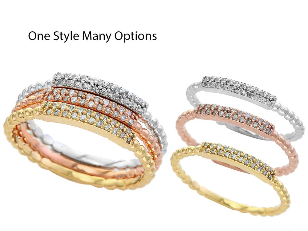 EFFY 14K WHT/YEL/RSE DIAMOND RING