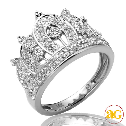14KW 0.50CTW DIAMOND LADIES CROWN RING