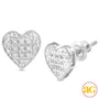 10KW 0.05CTW DIAMOND HEART DOME EARRINGS