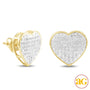 10KY 0.30CTW DIAMOND HEART DOME EARRINGS