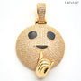 10KY 1.65CTW DIAMOND 'SHHHH' EMOJI PENDANT