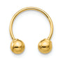 14k Madi K Single Beaded Half Hoop Screwback Earring