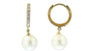 EFFY 14K YELLOW GOLD DIAMOND,FRESH WATER PEARL EARRINGS