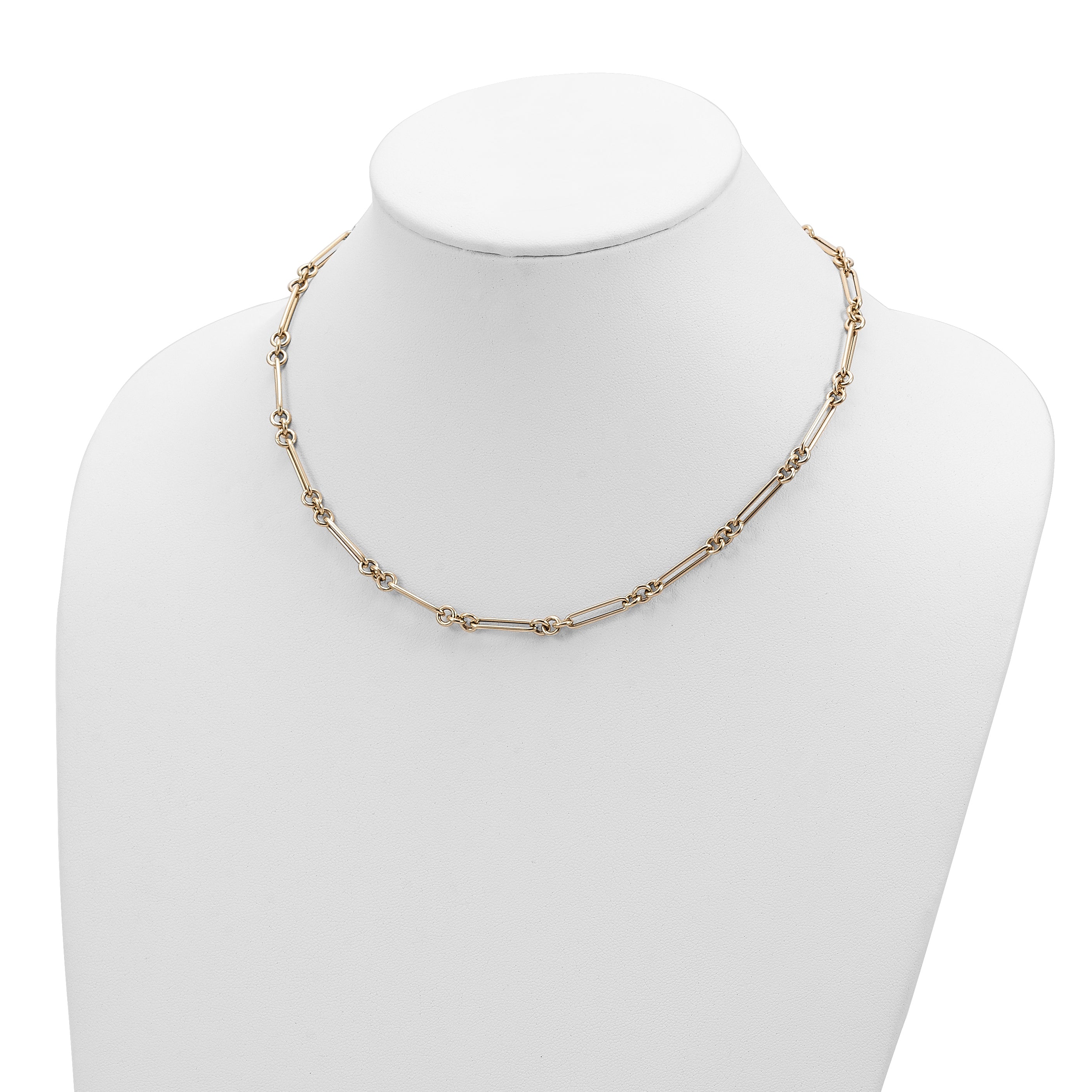 14K Polished Fancy Link Necklace