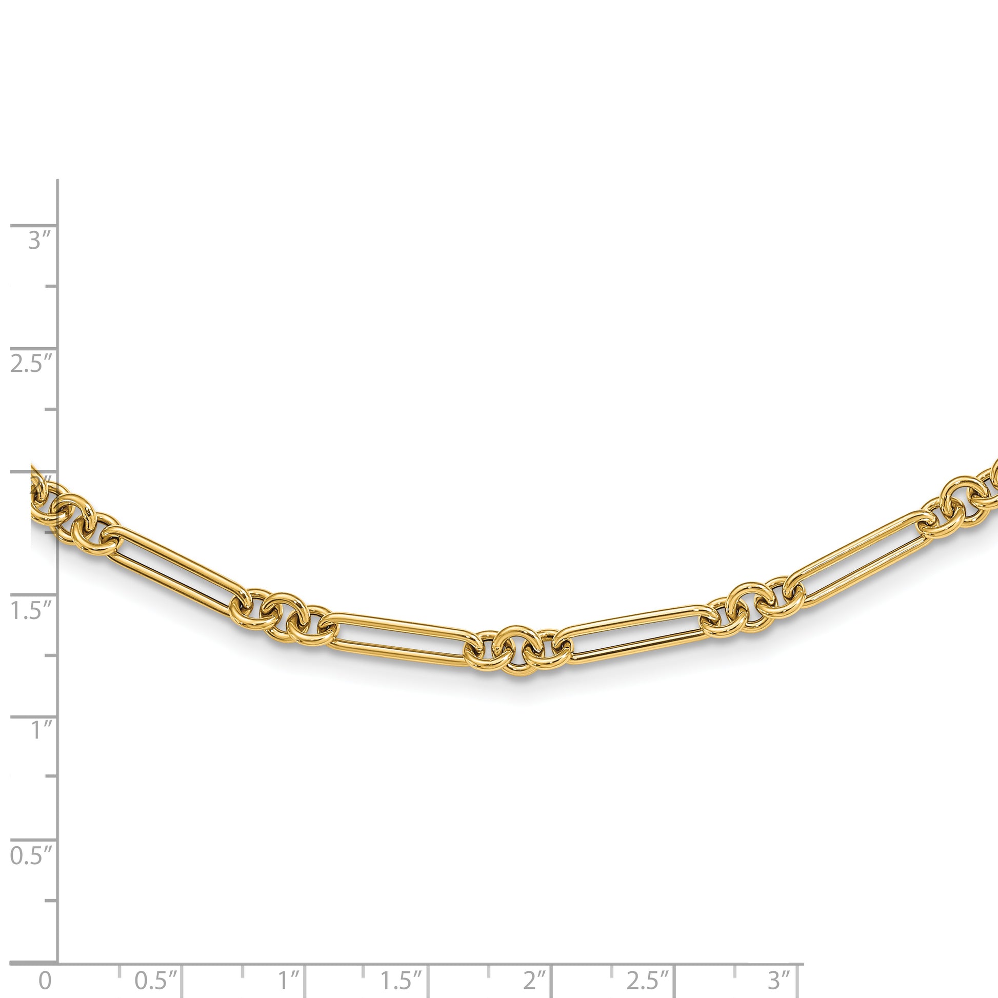 14K Polished Fancy Link Necklace