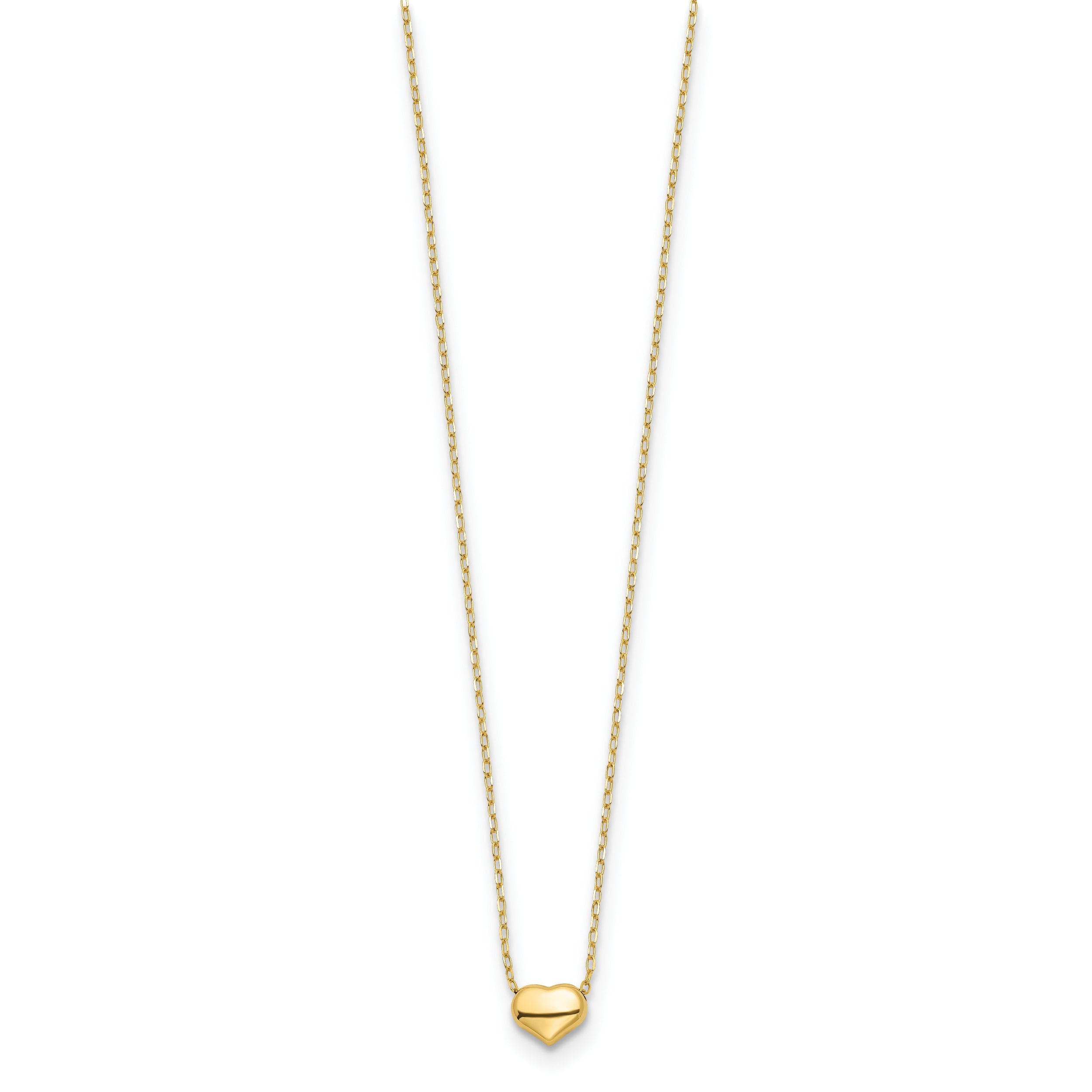 14k Polished Heart 16.5in Necklace