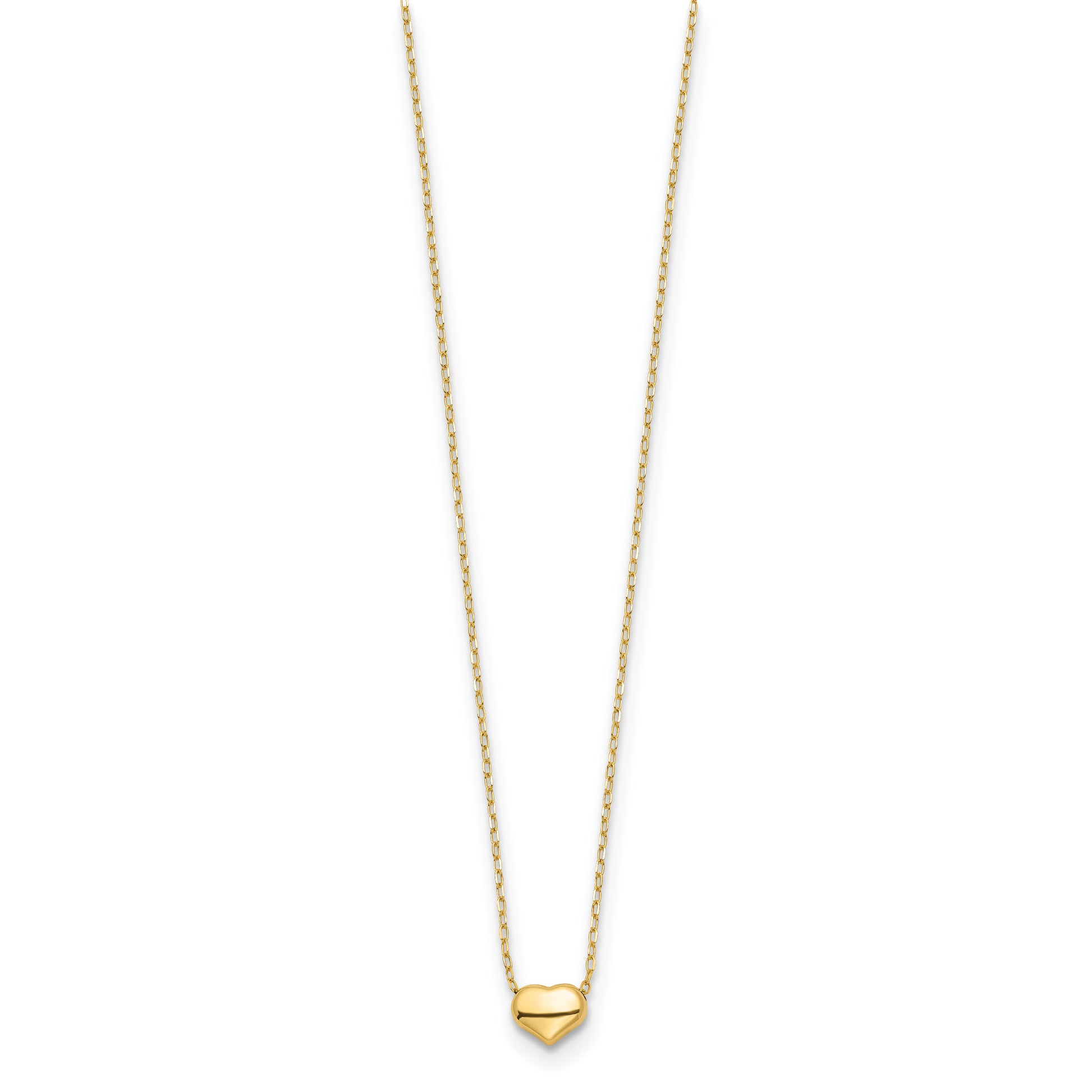 14k Polished Heart 16.5in Necklace