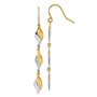 14K Two-tone Polished Wavy Dangle Earrings