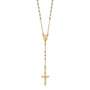 14K Tri-color Polished Faceted Beads Rosary Necklace