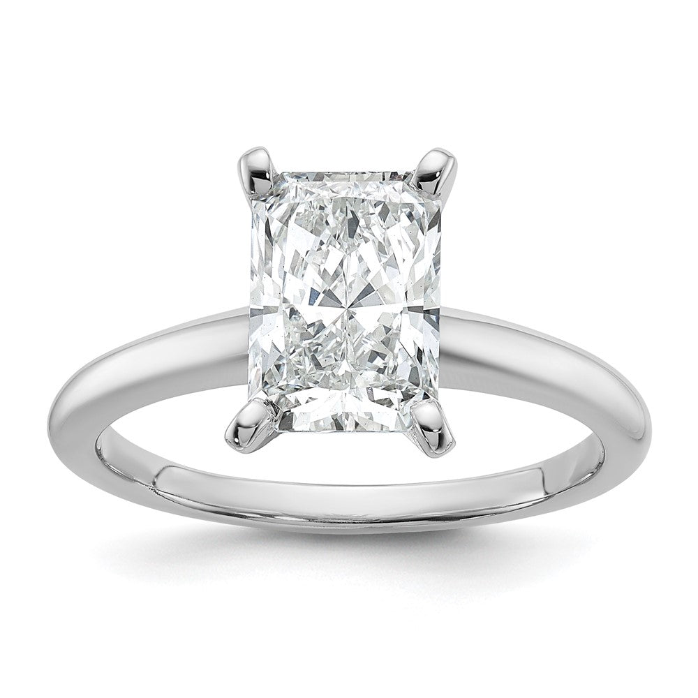 14kw 2ct Lab Grown Diamond VS/SI+ G+ Radiant Solitare Comp Eng Ring