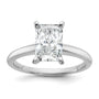 14kw 2ct Lab Grown Diamond VS/SI+ G+ Radiant Solitare Comp Eng Ring
